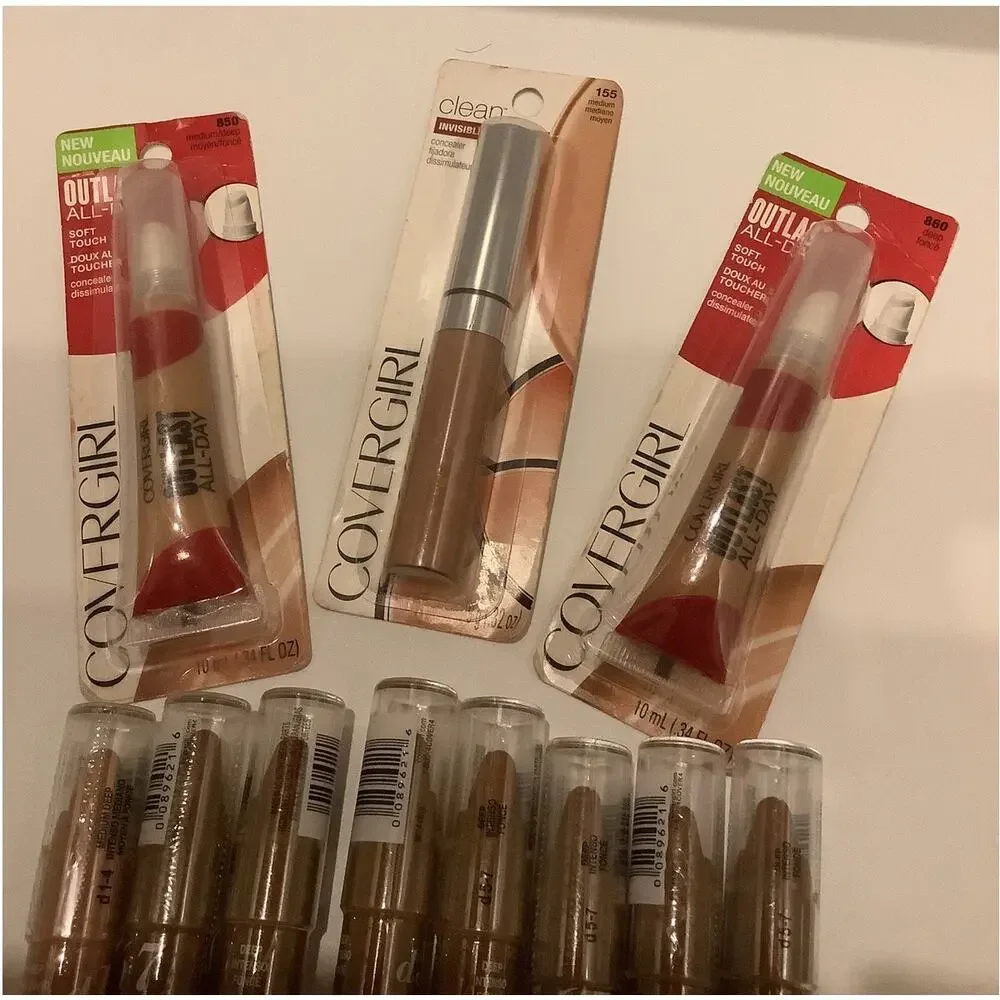 Covergirl Concealer Lot 11 Pc Outlast Clean TruBlend FixStick Deep Shades NOS
